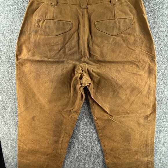 VTG CC Filson Style 69 Brown Waxed Canvas Pants Hunting Cotton 36 Men ACTL 35X30 - Picture 13 of 16